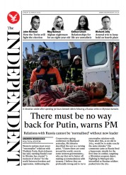 The Independent (UK) Newspaper Front Page for 21 March 2022
