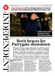 The Independent (UK) Newspaper Front Page for 21 March 2023