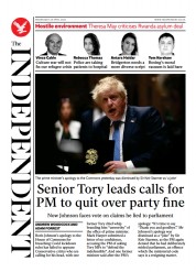 The Independent (UK) Newspaper Front Page for 21 April 2022