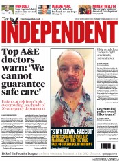 The Independent (UK) Newspaper Front Page for 21 May 2013
