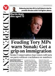 The Independent front page for 21 May 2023