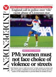 The Independent front page for 21 July 2025
