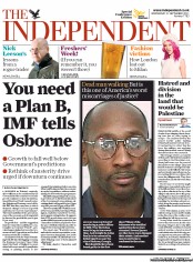 The Independent (UK) Newspaper Front Page for 21 September 2011