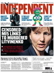 The Independent (UK) Newspaper Front Page for 21 September 2012