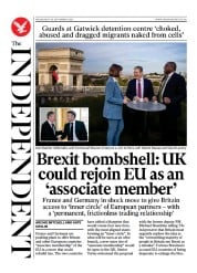 The Independent front page for 21 September 2023