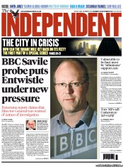 The Independent Newspaper Front Page (UK) for 22 October 2012