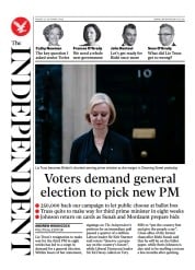 The Independent (UK) Newspaper Front Page for 22 October 2022
