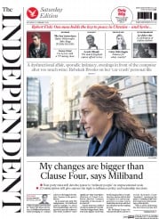 The Independent Newspaper Front Page (UK) for 22 February 2014