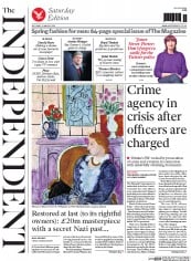 The Independent Newspaper Front Page (UK) for 22 March 2014