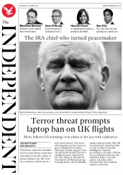 The Independent (UK) Newspaper Front Page for 22 March 2017