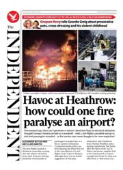 The Independent front page for 22 March 2025