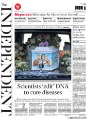 The Independent (UK) Newspaper Front Page for 22 April 2014
