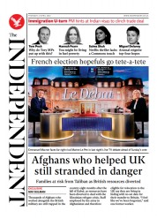 The Independent (UK) Newspaper Front Page for 22 April 2022