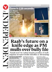 The Independent (UK) Newspaper Front Page for 22 April 2023