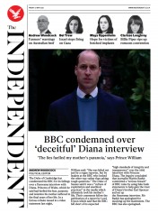 The Independent (UK) Newspaper Front Page for 22 May 2021