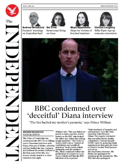 The Independent Newspaper Front Page (UK) for 22 May 2021