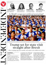 The Independent (UK) Newspaper Front Page for 22 June 2018