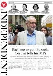 The Independent (UK) Newspaper Front Page for 22 July 2016