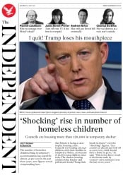 The Independent (UK) Newspaper Front Page for 22 July 2017