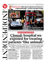 The Independent (UK) Newspaper Front Page for 22 July 2023