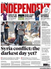 The Independent (UK) Newspaper Front Page for 22 August 2013