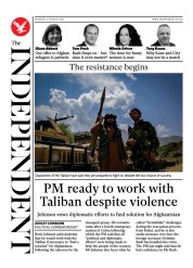 The Independent (UK) Newspaper Front Page for 22 August 2021