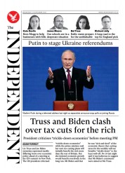 The Independent front page for 22 September 2022