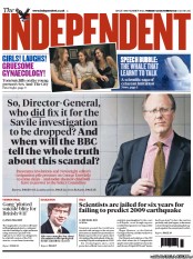 The Independent (UK) Newspaper Front Page for 23 October 2012