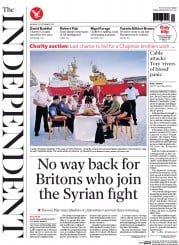 The Independent (UK) Newspaper Front Page for 23 December 2013