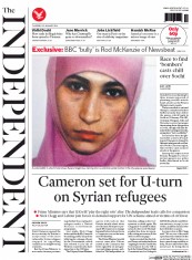 The Independent (UK) Newspaper Front Page for 23 January 2014