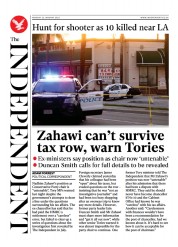 The Independent front page for 23 January 2023