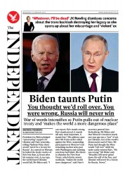 The Independent (UK) Newspaper Front Page for 23 February 2023