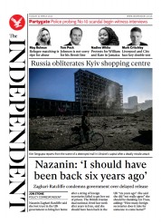 The Independent (UK) Newspaper Front Page for 23 March 2022
