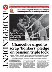 The Independent front page for 23 March 2025