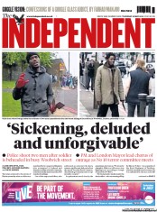 The Independent (UK) Newspaper Front Page for 23 May 2013