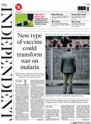 The Independent Newspaper Front Page (UK) for 23 May 2014