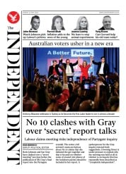 The Independent front page for 23 May 2022