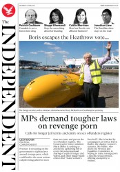 The Independent (UK) Newspaper Front Page for 23 June 2018