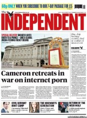 The Independent (UK) Newspaper Front Page for 23 July 2013