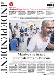 The Independent (UK) Newspaper Front Page for 23 July 2014