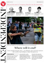 The Independent (UK) Newspaper Front Page for 23 July 2016