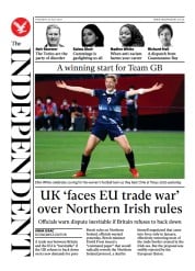 The Independent (UK) Newspaper Front Page for 23 July 2021