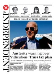 The Independent (UK) Newspaper Front Page for 23 July 2022