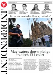 The Independent (UK) Newspaper Front Page for 23 August 2017