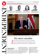 The Independent (UK) Newspaper Front Page for 23 September 2020