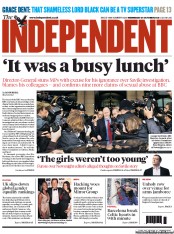 The Independent (UK) Newspaper Front Page for 24 October 2012
