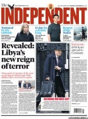 The Independent (UK) Newspaper Front Page for 24 November 2011