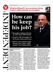 The Independent (UK) Newspaper Front Page for 24 January 2023