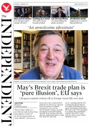 The Independent (UK) Newspaper Front Page for 24 February 2018