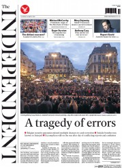 The Independent (UK) Newspaper Front Page for 24 March 2016